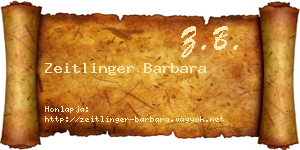 Zeitlinger Barbara névjegykártya
